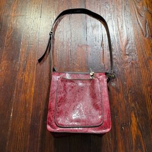 Vintage Relic Purse Red Wine Paisley Faux Leather Crossbody Embossed Y2K
